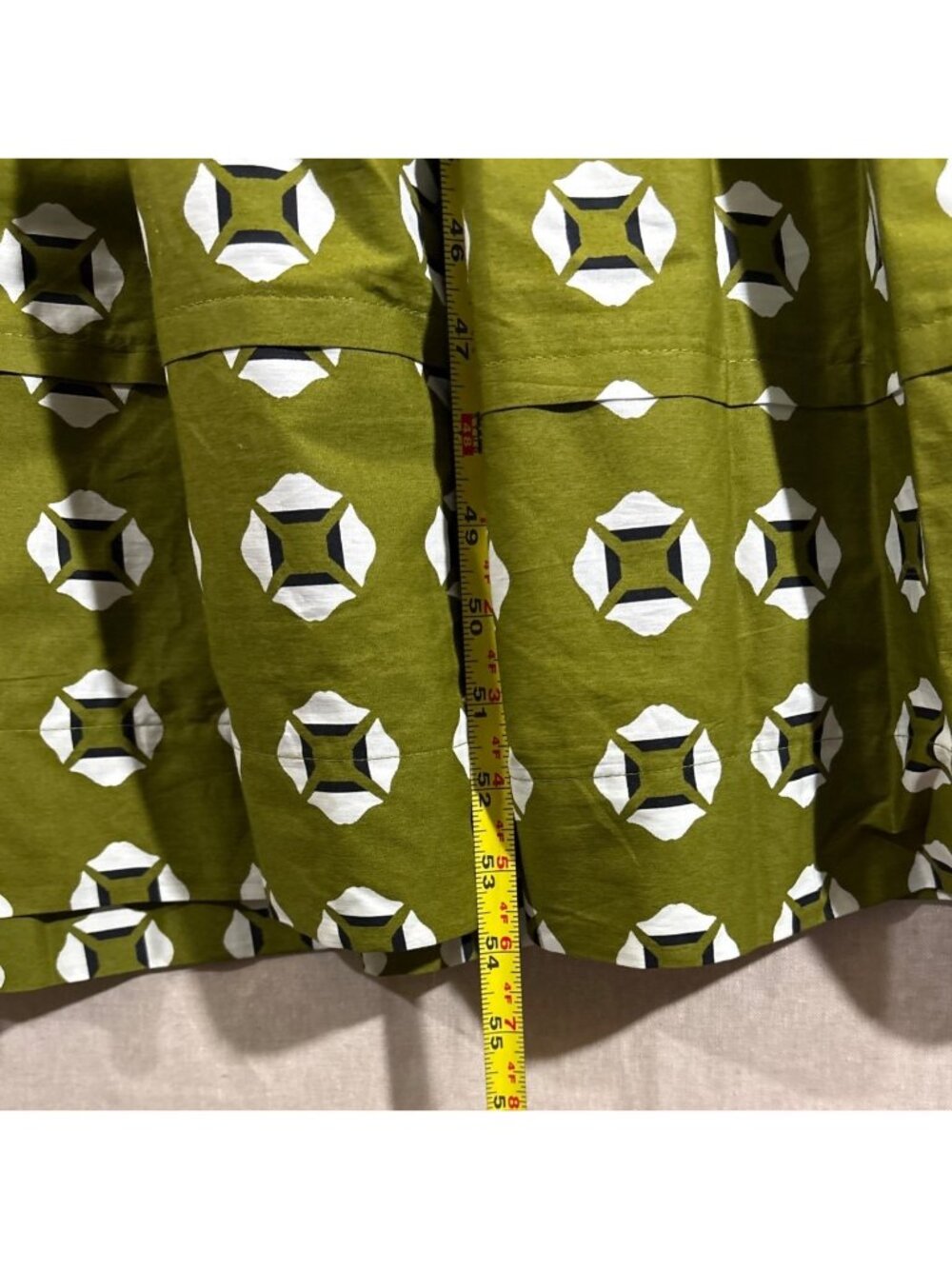Anthropologie Somerset Olive Green Geometric Print Maxi Dress Size S Pockets - Picture 11 of 11